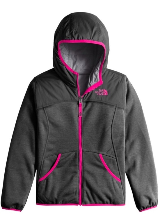 The North Face Other - The North Face Girls XL 18 Gray Pink Hooded Jacket